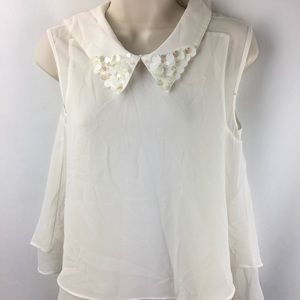 GB Sleeve less Silk Top Blouse